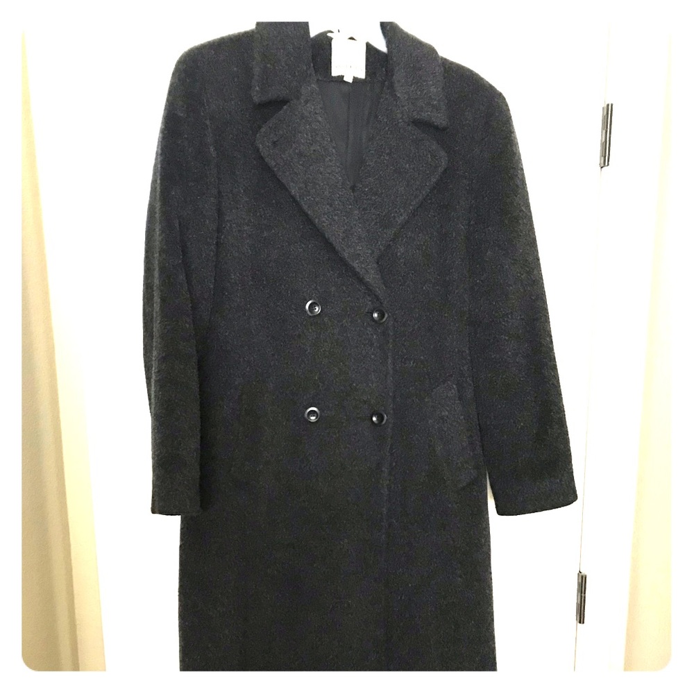 Anne Klein Mohair/Wool Grey Winter Coat Sz 6